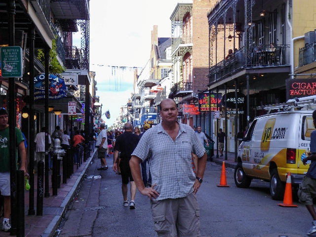 Not looking too happy on Bourbon St, but the rest of the French Quarter is worth a visit